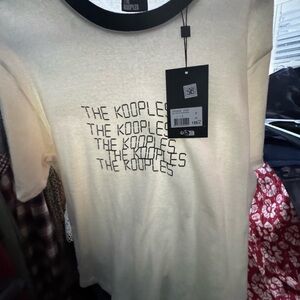 The Kooples Black and Cream Tee